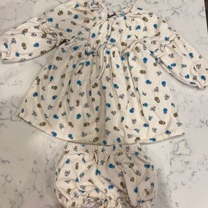 Tea Collection Baby Corduroy Dress Astrid Flowers in White